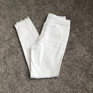 BR button fly white denim